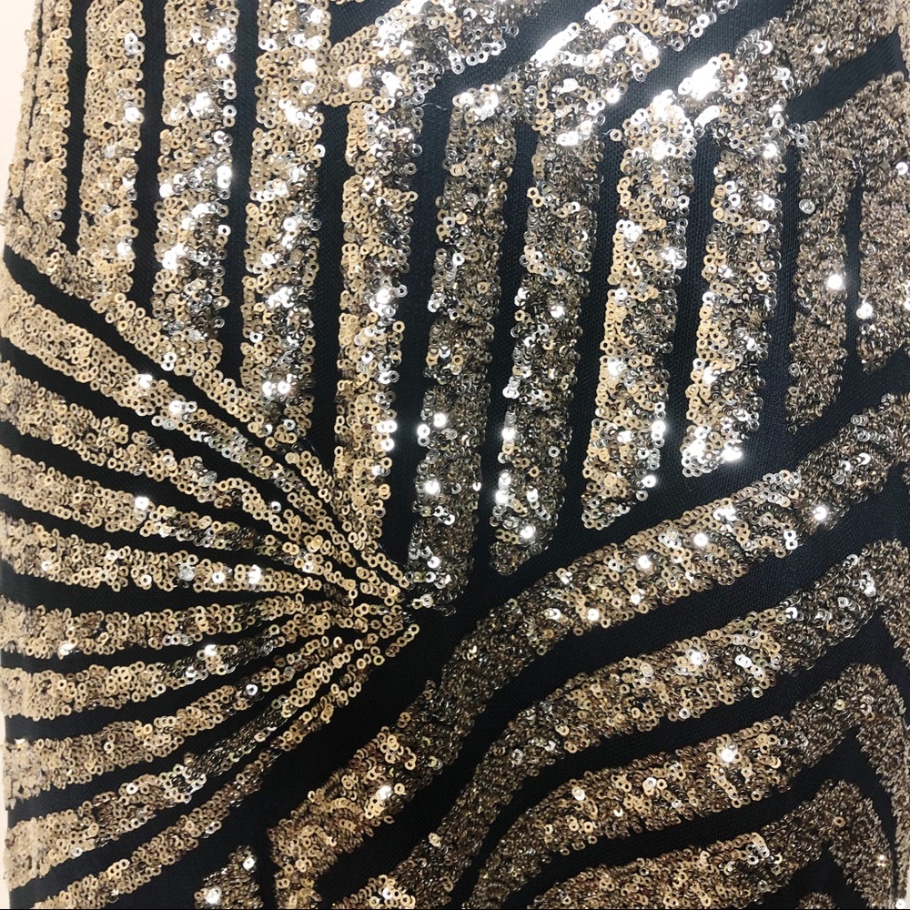 Gold and Black Sequin Gown - Picture 7 of 7